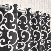 Black Multi Motif Duck Cotton Curtain