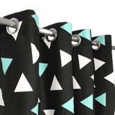 Black with Triangles - Duck Cotton Curtain