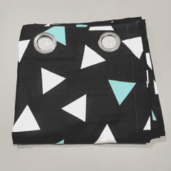 Duck Cotton Curtain - Black with Triangles