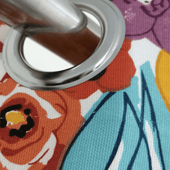 Duck Cotton Curtain - Colorful Flowers