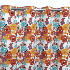 Duck Cotton Curtain - Colorful Flowers