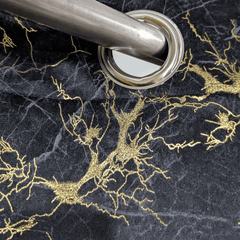Premium Golden Textured Velvet Curtain - Black