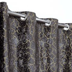 Premium Shade Textured Velvet Curtain - Brown