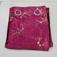 Premium Golden Textured Velvet Curtain - Maroon