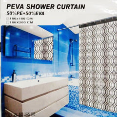 PEVA Waterproof Bathroom Shower Curtain – White and Brown