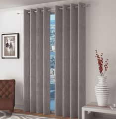 Premium Jute Curtains - Grey