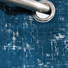 Premium Golden Textured Velvet Curtain - Teal