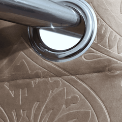 Premium Self Embossed Velvet Curtain - Beige