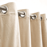 Premium Self Embossed Velvet Curtain - Beige