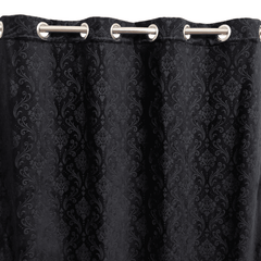 Premium Self Embossed Velvet Curtain - Black