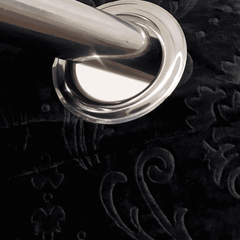 Premium Self Embossed Velvet Curtain - Black
