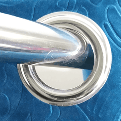 Premium Self Embossed Velvet Curtain - Blue