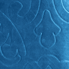 Premium Self Embossed Velvet Curtain - Blue