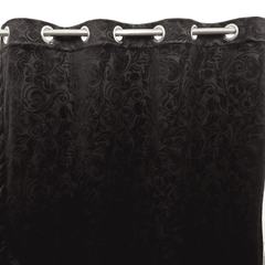 Premium Self Embossed Velvet Curtain - Dark Brown