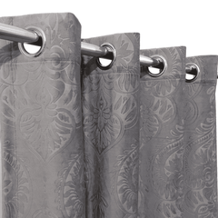 Premium Self Embossed Velvet Curtain - Grey