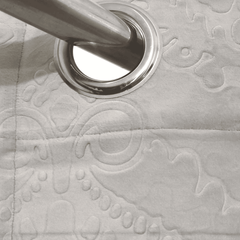 Premium Self Embossed Velvet Curtain - Lite Grey
