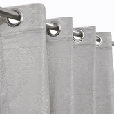 Premium Self Embossed Velvet Curtain - Lite Grey