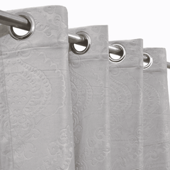 Premium Self Embossed Velvet Curtain - Lite Grey