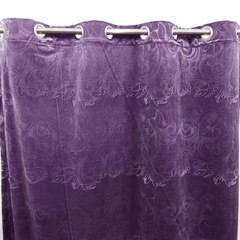 Premium Self Embossed Velvet Curtain - Lite Purple