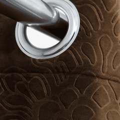 Premium Self Embossed Velvet Curtain - Medium Brown