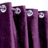 Premium Self Embossed Velvet Curtain - Purple