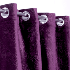 Premium Self Embossed Velvet Curtain - Purple