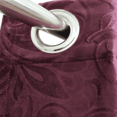 Premium Self Embossed Velvet Curtain - Shiny Purple