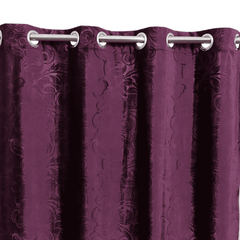 Premium Self Embossed Velvet Curtain - Shiny Purple