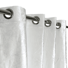 Premium Self Embossed Velvet Curtain - White