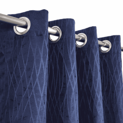 Self Print Thick Shanghai Curtain - Blue 4