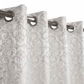 Self Print Thick Shanghai Curtain - Grey White 3