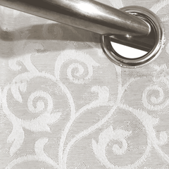 Self Print Thick Shanghai Curtain - Grey White 3