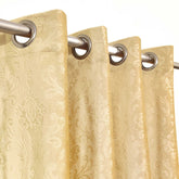 Self Embossed Velvet Curtain Lite Golden