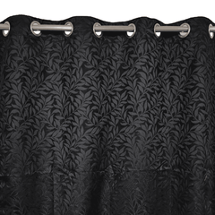 Self Print Thick Shanghai Curtain - Black 2-1-5