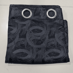 Self Print Thick Shanghai Curtain - Black 5-3