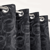 Self Print Thick Shanghai Curtain - Black 5