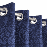 Self Print Thick Shanghai Curtain - Blue 2