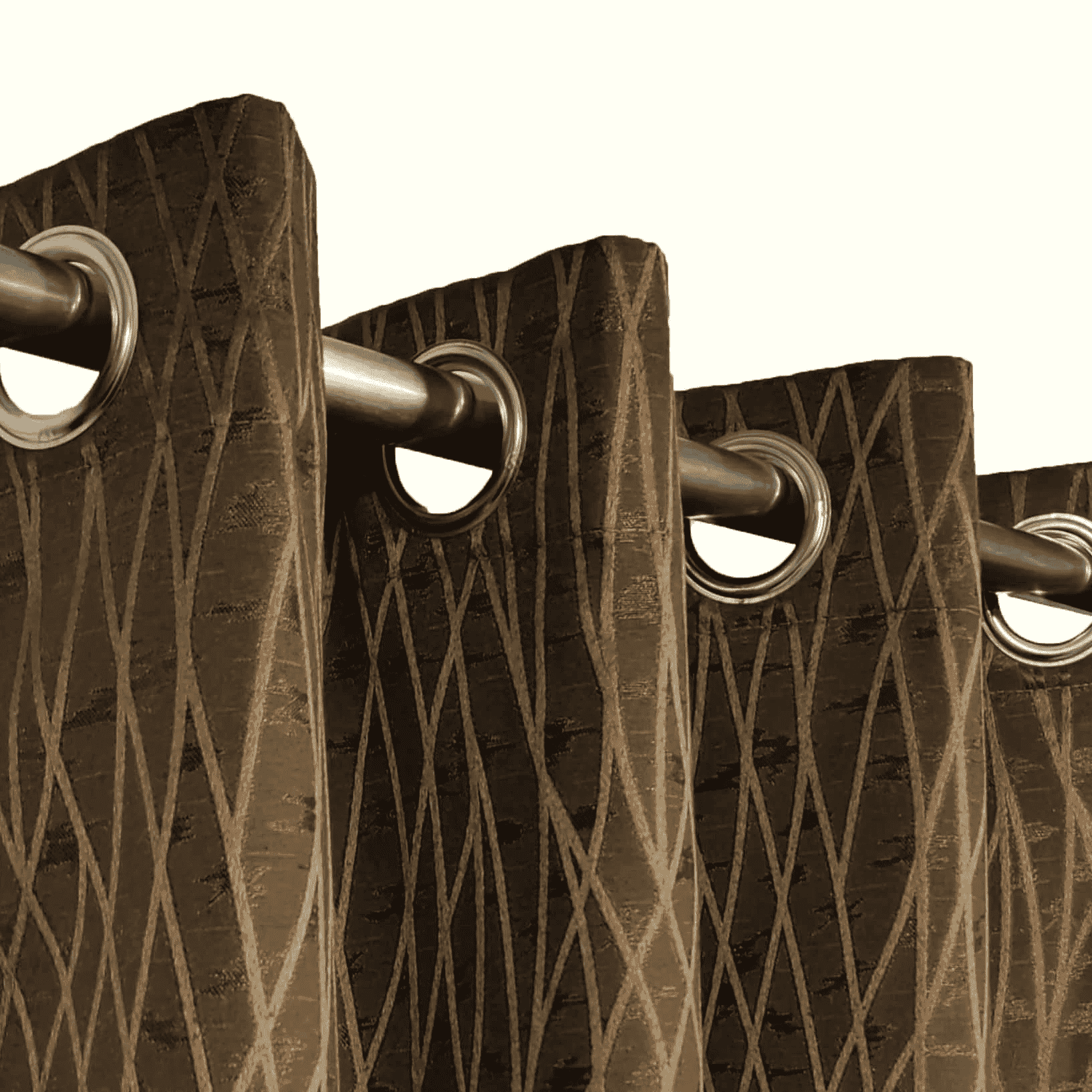 Self Print Thick Shanghai Curtain - Brown 2