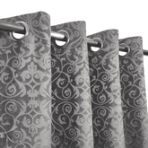 Self Print Thick Shanghai Curtain - Grey 5