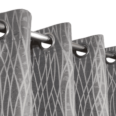 Self Print Thick Shanghai Curtain - Grey 6-1