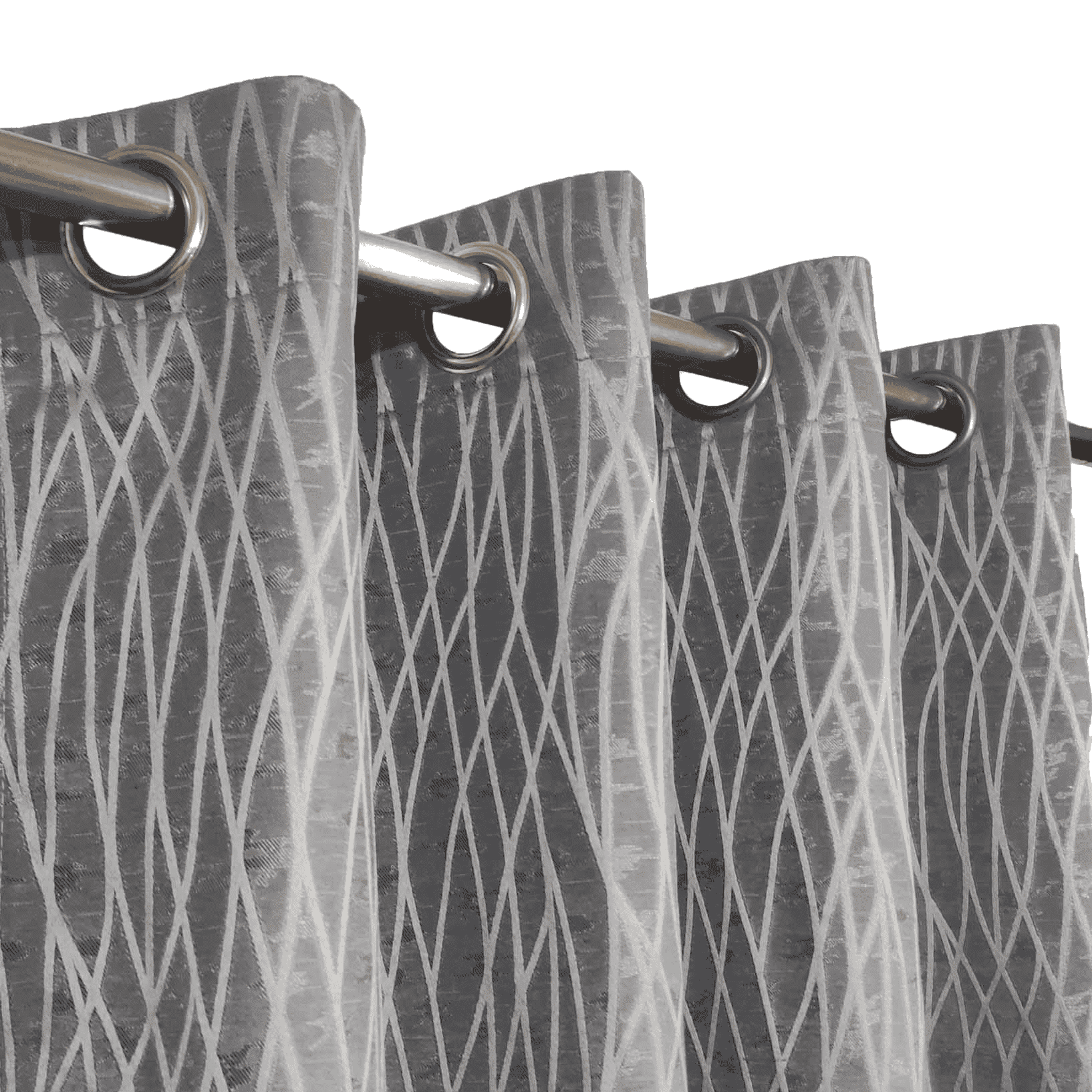 Self Print Thick Shanghai Curtain - Grey 6