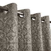 Self Print Thick Shanghai Curtain - Lite Brown 2