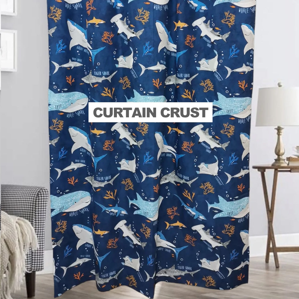 Shark kids curtains