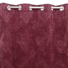 Premium Self Embossed Velvet Curtain - Maroon