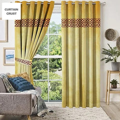 Versace Velvet Curtain Panels - Yellow