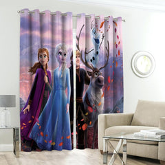 anna elsa character kids curtains
