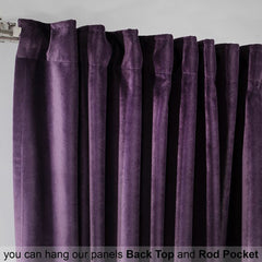 magenta velvet curtains