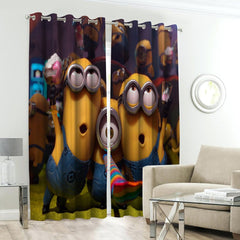 minions character kids room curtains