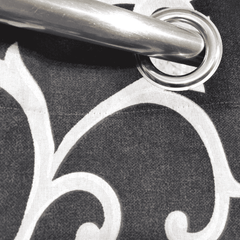 Duck Cotton Curtain - Black Motif