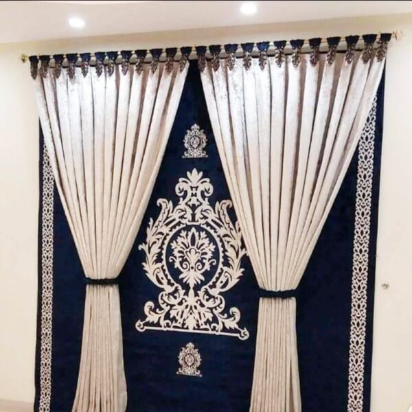 Blind-Curtains-Dark Blue Off White